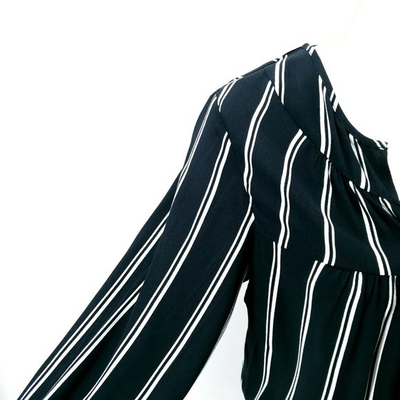 NWT Long Sleeves Striped Ruffle Stripes Dress Elastic Waist XS S M L Tul… - Picture 5 of 9